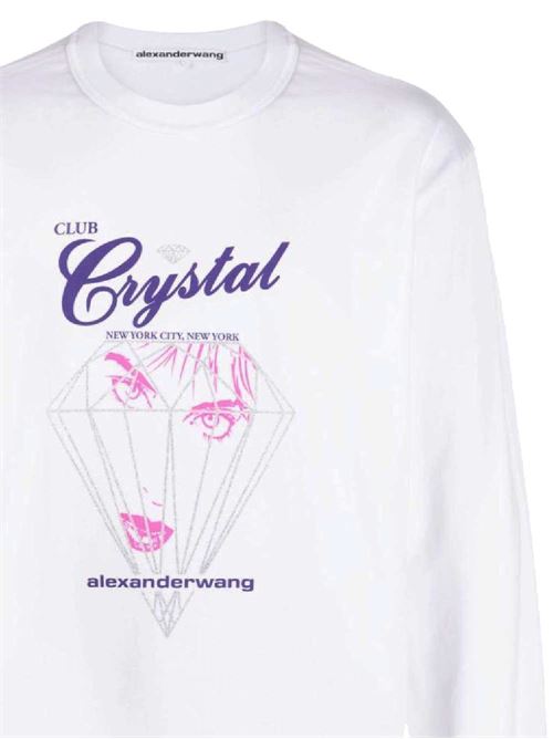 T-shirt Club Crystal con stampa grafica da donna Alexander Wang | UCC1241692111